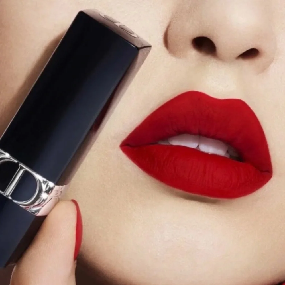 Dior Rouge Lipstick 999 Velvet Matte Perfect Red Shade Full Size, NEW - Picture 2 of 8